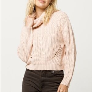 Moon & Madison Cowlneck Cropped Knit Sweater Small